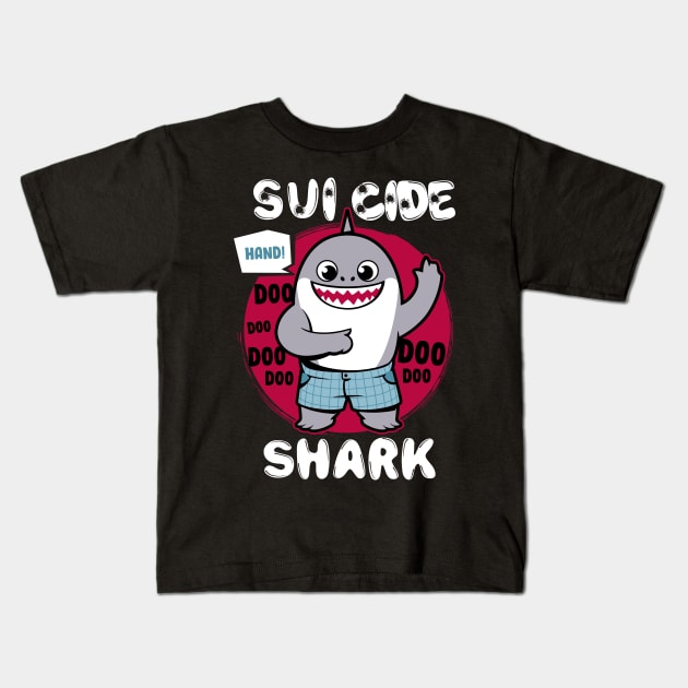 Suicide Shark Kids T-Shirt by JayHai